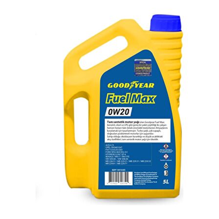 Goodyear Fuel Max 0W-20 Tam Sentetik 5 lt DPF Dizel Motor Yağı 